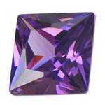 loose cubic zirconia amethyst square gemstones