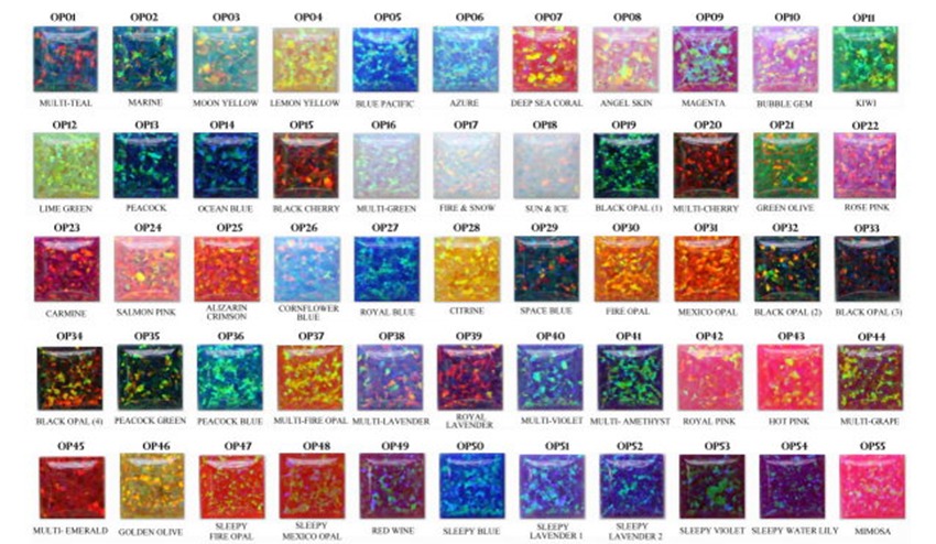 Black Opal Color Chart