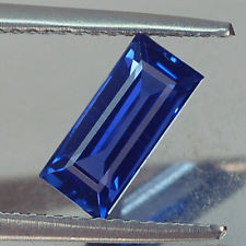 Lab Created Blue Sapphire# 33 (Light) - Baguette