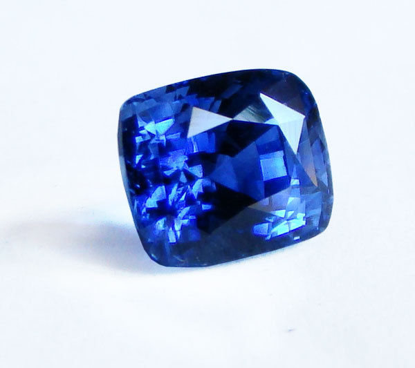 Lab Created Blue Sapphire# 33 (Light) - Cushion