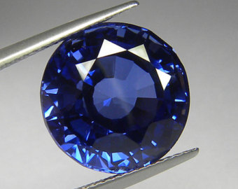 Lab Created Blue Sapphire# 33 (Light) - Round