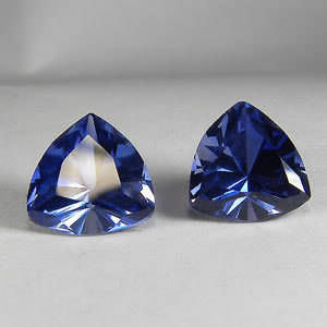 Lab Created Blue Sapphire# 33 (Light) - Trillion