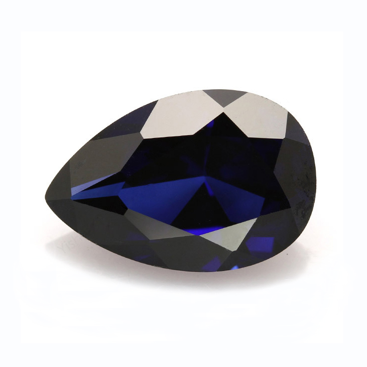 Lab Created Blue Sapphire# 35 (Dark) - Pear