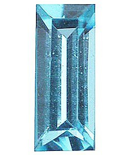 Lab Created Blue Zircon# 120 - Baguette