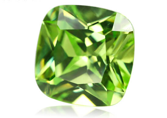 APPLE GREEN CUBIC ZIRCONIA - Cushion