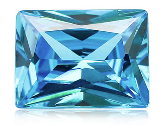 AQUAMARINE CUBIC ZIRCONIA - Baguette