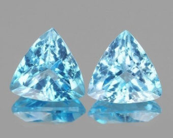 BLUE TOPAZ CUBIC ZIRCONIA - Trillion