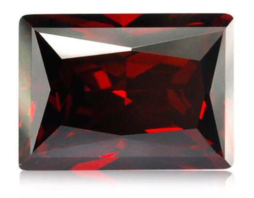 GARNET CUBIC ZIRCONIA - Baguette