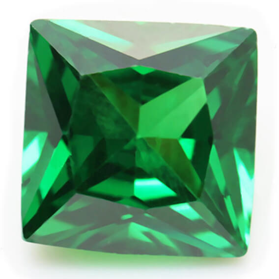 GREEN CUBIC ZIRCONIA - Square