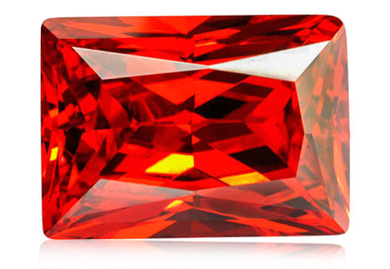ORANGE CUBIC ZIRCONIA - Baguette