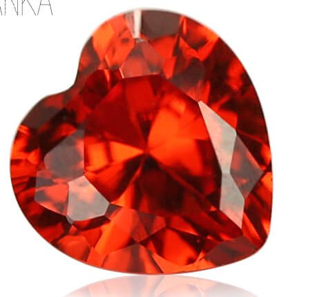 ORANGE CUBIC ZIRCONIA - Heart