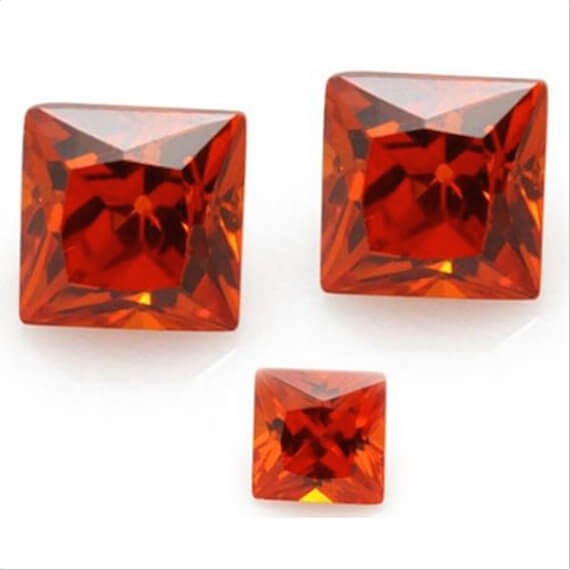 ORANGE CUBIC ZIRCONIA - Square