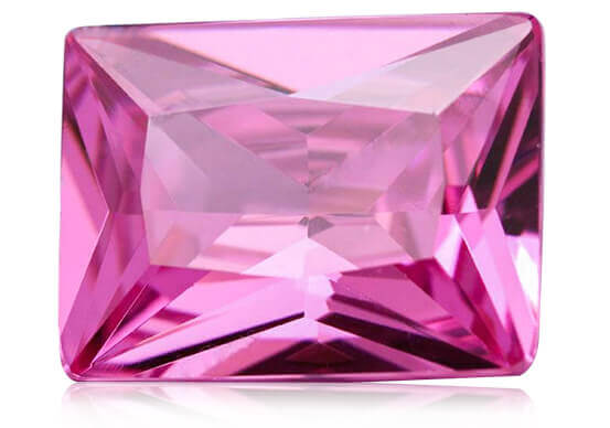 PINK CUBIC ZIRCONIA - Baguette