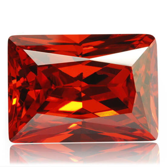 RED CUBIC ZIRCONIA - Baguette