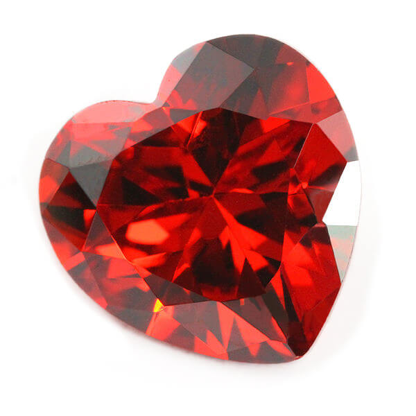 RED CUBIC ZIRCONIA - Heart