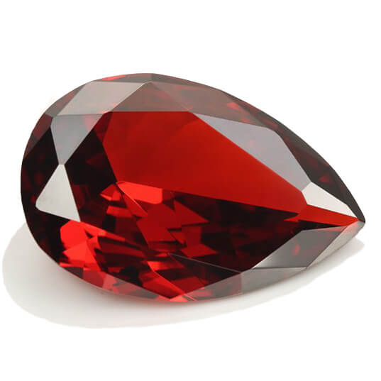 RED CUBIC ZIRCONIA - Pear