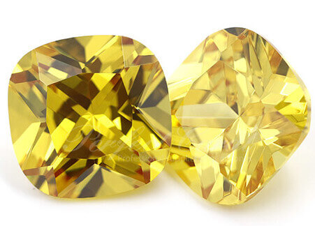 YELLOW CUBIC ZIRCONIA - Cushion