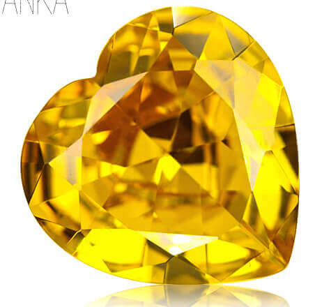 YELLOW CUBIC ZIRCONIA - Heart