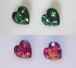 Lab Created Pulled Alexandrite (Color Change) - Heart