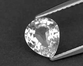 Lab Created White Sapphire# 12 - Pear