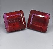 Natural Glass Filling Ruby - Octagon