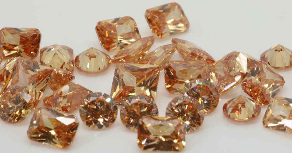 Cubic Zirconia Champagne Round Rose cut Flat Bottom Cubic Zirconia CZ Natural Synthetic Gemstones on Sale Gemsngems