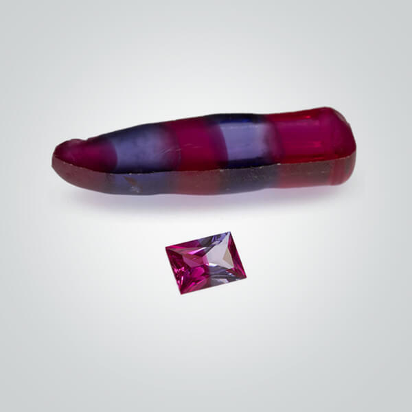 Lab Created Bi-Color Ruby / Blue Sapphire Corundum Rough