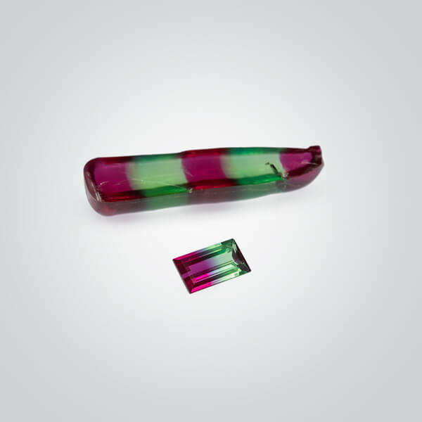 Lab Created Bi-Color Watermelon Corundum Rough