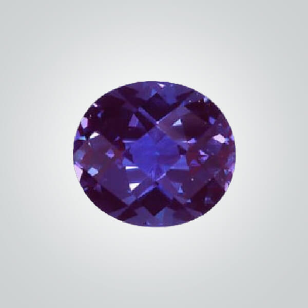 Lab Created Pulled Czochralski Alexandrite (Color Change), Oval Checkerboard