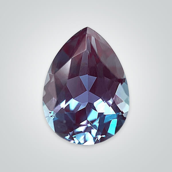 Lab Created Pulled Czochralski Alexandrite (Color Change), Pear