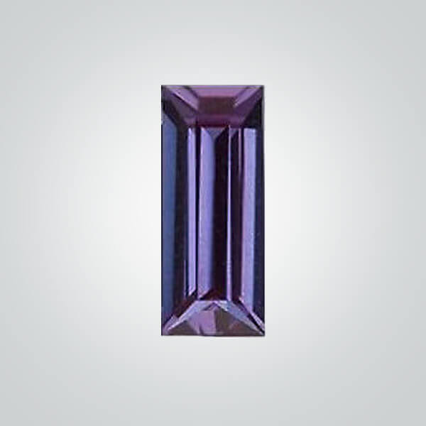 Lab Created Pulled Czochralski Alexandrite (Color Change), Baguette