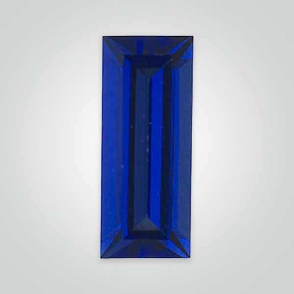 Lab Created Pulled Czochralski Blue Sapphire, Baguette