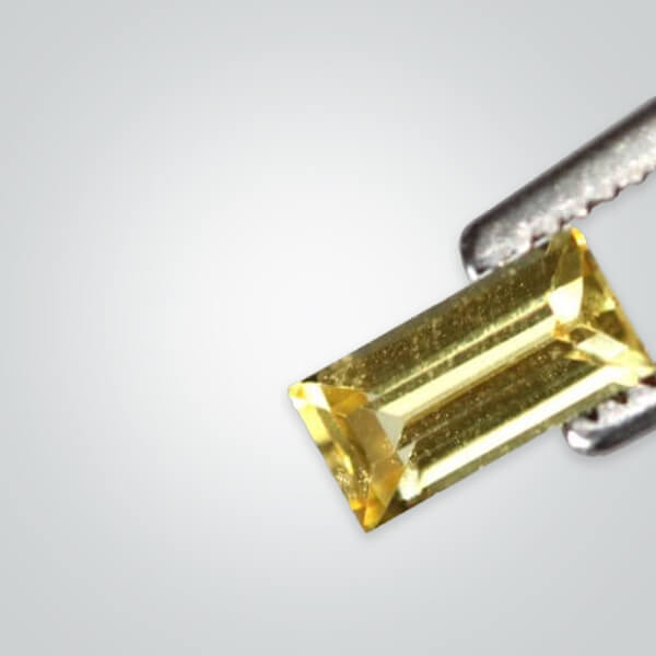 Lab Created Pulled Czochralski Yellow Sapphire, Baguette