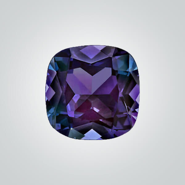 Lab Created Pulled Czochralski Alexandrite (Color Change), Cushion