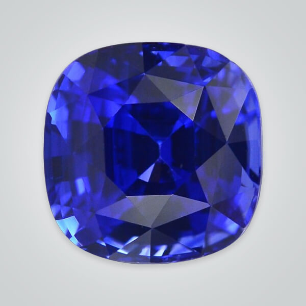 Lab Created Pulled Czochralski Blue Sapphire, Cushion