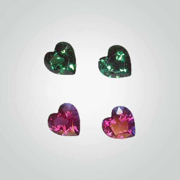 Lab Created Pulled Czochralski Alexandrite (Color Change), Heart