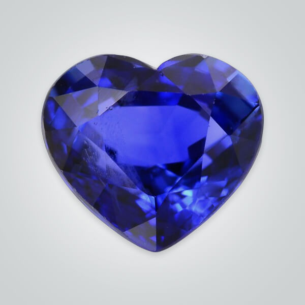 Lab Created Pulled Czochralski Blue Sapphire, Heart