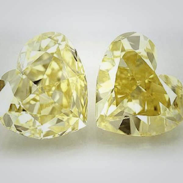 Cubic Zirconia Canary Yellow 6A, Heart