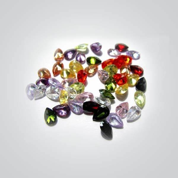 Cubic Zirconia Multi-Color Mixed Lot Normal, Pear