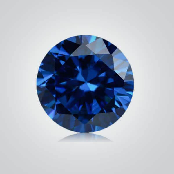 Cubic Zirconia Blue Sapphire Round