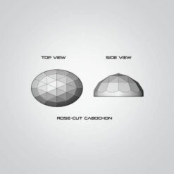 Cubic Zirconia Orange, Round Rose Cut (Flat Bottom)