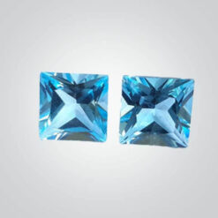 Cubic Zirconia Blue Topaz, Square