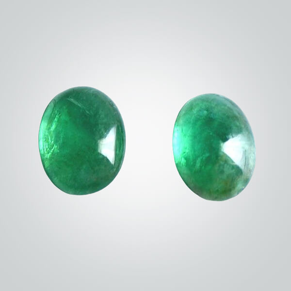 Lab Created Colombian Emerald (Inclusions), Oval Cabochon