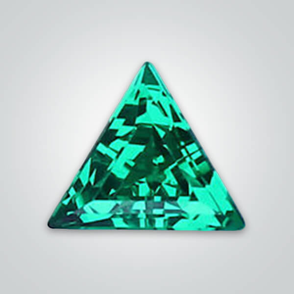 Lab Created Colombian Emerald (Inclusions), Triangle - Cubic Zirconia ...