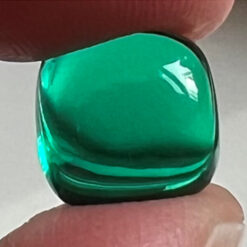 Lab Created Hydrothermal Colombian Emerald, Cushion Cabochon
