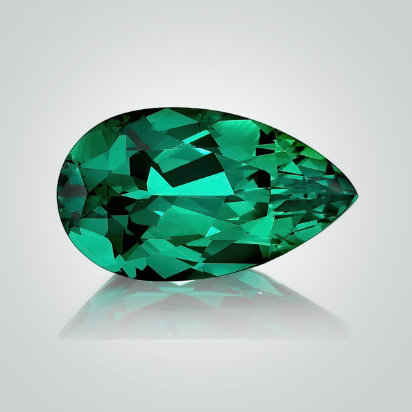 Lab Created Hydrothermal Colombian Emerald, Pear