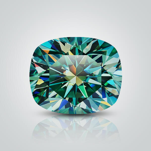 Green Moissanite, Cushion