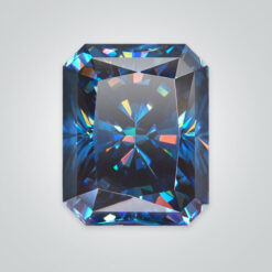 Blue Moissanite, Octagon Radiant