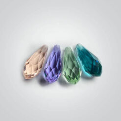 Cubic Zirconia Black, Briolette Drop With Top Or Side Hole Drilled