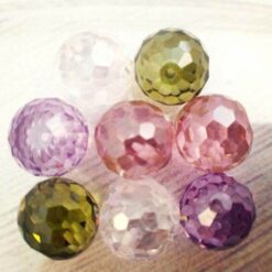 Cubic Zirconia Black, Faceted Balls With Full Hole